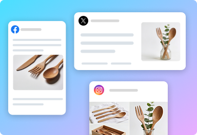 Inlägg i liggande och stående format för olika sociala mediekanaler