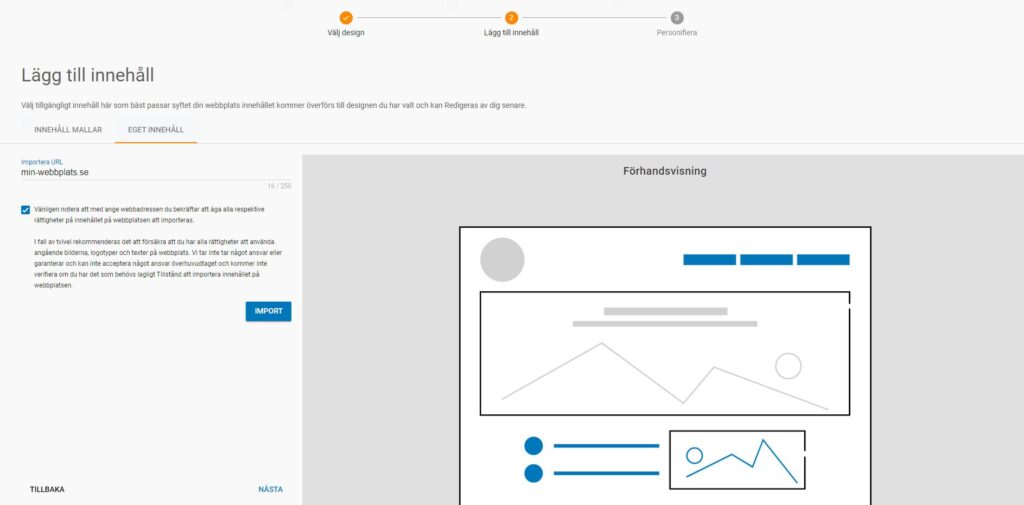 Importera innehåll till STRATO Sitebuilder