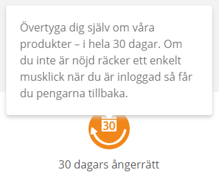 STRATO har 30 dagars ångerrätt för sina produkter.