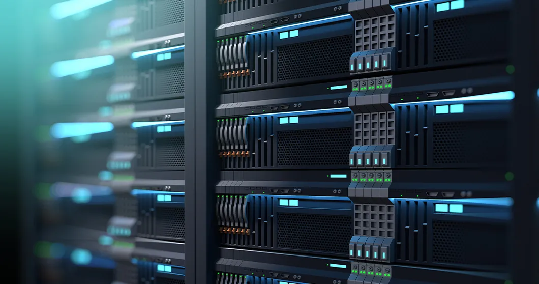 Windows serverhyllor i datacentret