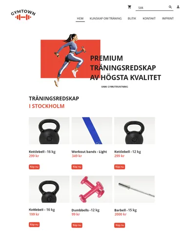 Skärm: Exempeldesign av träningsutrustning